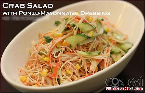 Salad cua sốt Ponzu và mayonnaise