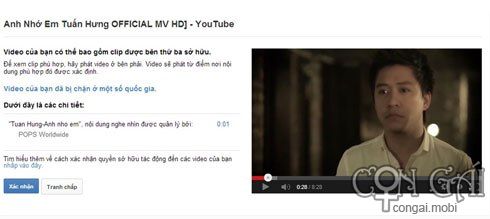 Ca sỹ Việt Nam được bảo hộ bản quyền âm nhạc trên youtube